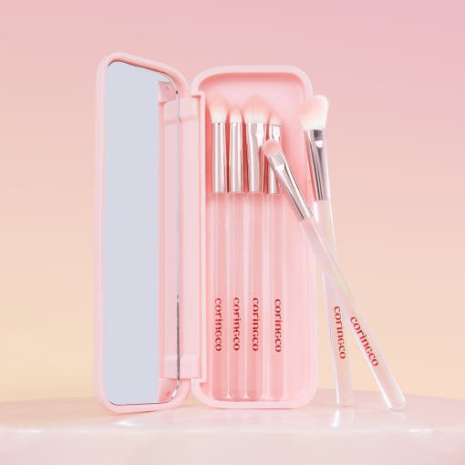 CORINGCO Pink Pocket Eye Brush Set 6P - JOSEPH BEAUTY