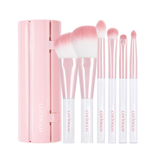 CORINGCO Pink Roll Brush Set 6P