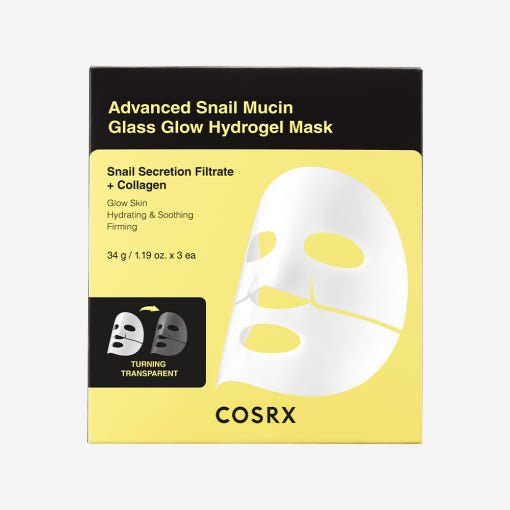 COSRX Advanced Snail Mucin Glass Glow Hydrogel Mask 34g X 3ea - JOSEPH BEAUTY
