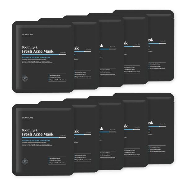 DERMALINE Soothing & Refresh Acne Mask Pack Set 32g X 10ea