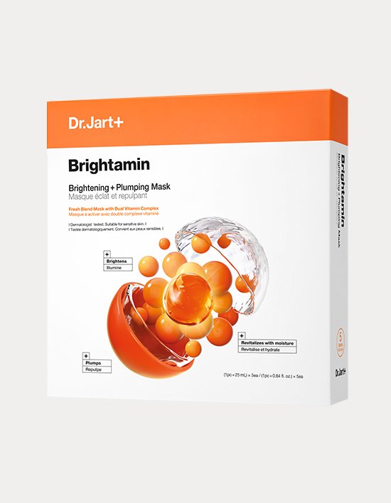 Dr.jart+ Brightamin Brightening + Plumping Face Mask With Vitamin C 25ml X 5ea