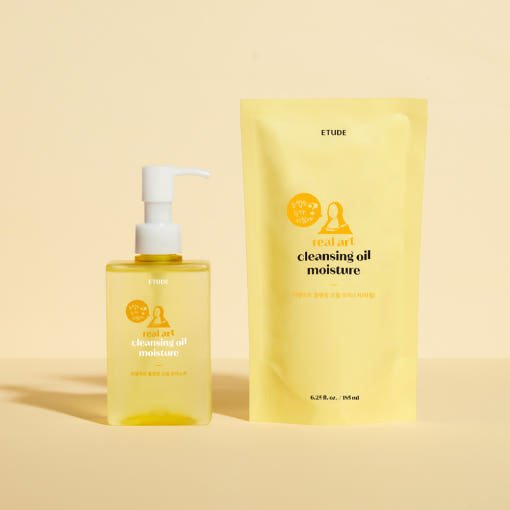 ETUDE Real Art Cleansing Oil Moisture & Refill 185ml+185ml - JOSEPH BEAUTY