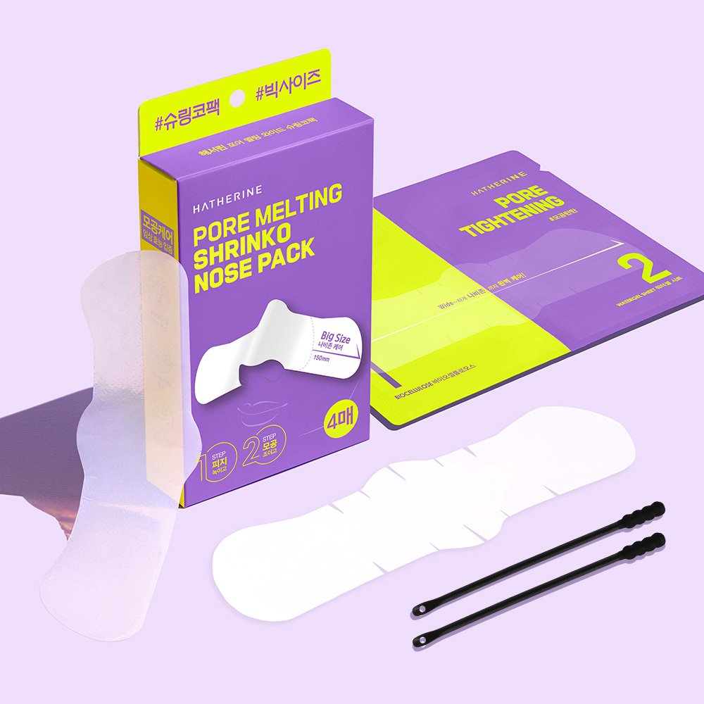 HATHERINE Pore Melting Shrinko Nose Pack 4 Patches