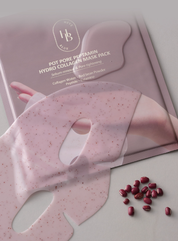 HEVEBLUE Pot Pore Peptamin Hydro Collagen Mask Pack 35g X 4ea