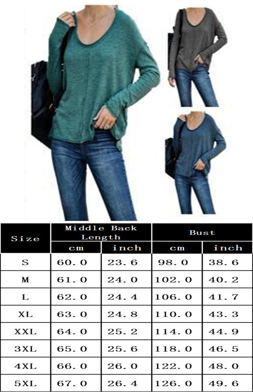 Women'S Casual V-Neck Long-Sleeved Top