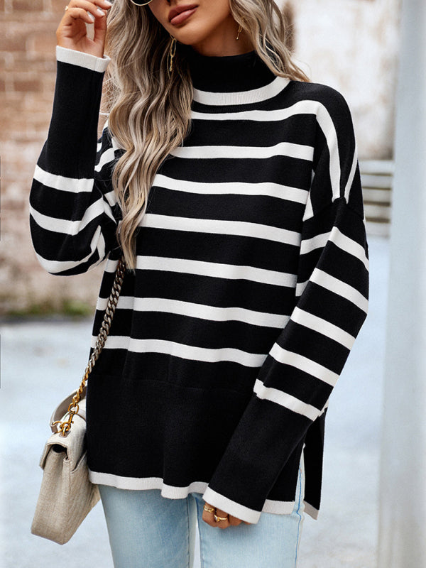 Women's new casual round neck long sleeve knitted sweater