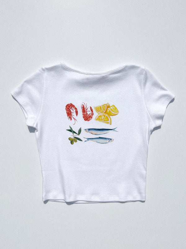 Women's graphic  fruit print Y2K short T-shirt