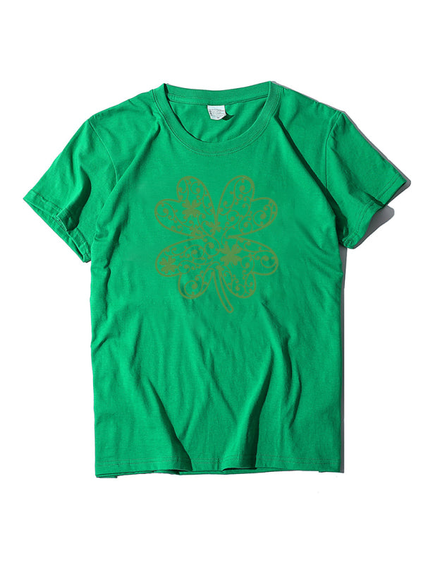 Women's Shamrock Print Short Sleeve T-Shirt