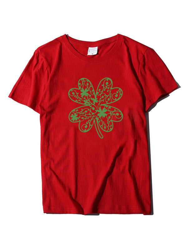 Women's Shamrock Print Short Sleeve T-Shirt