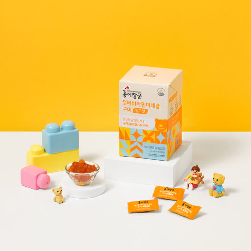 [Jung Kwan Jang] Gommes Multivitaminées et Minérales pour Enfants #Goût Mangue 2.5g*60u