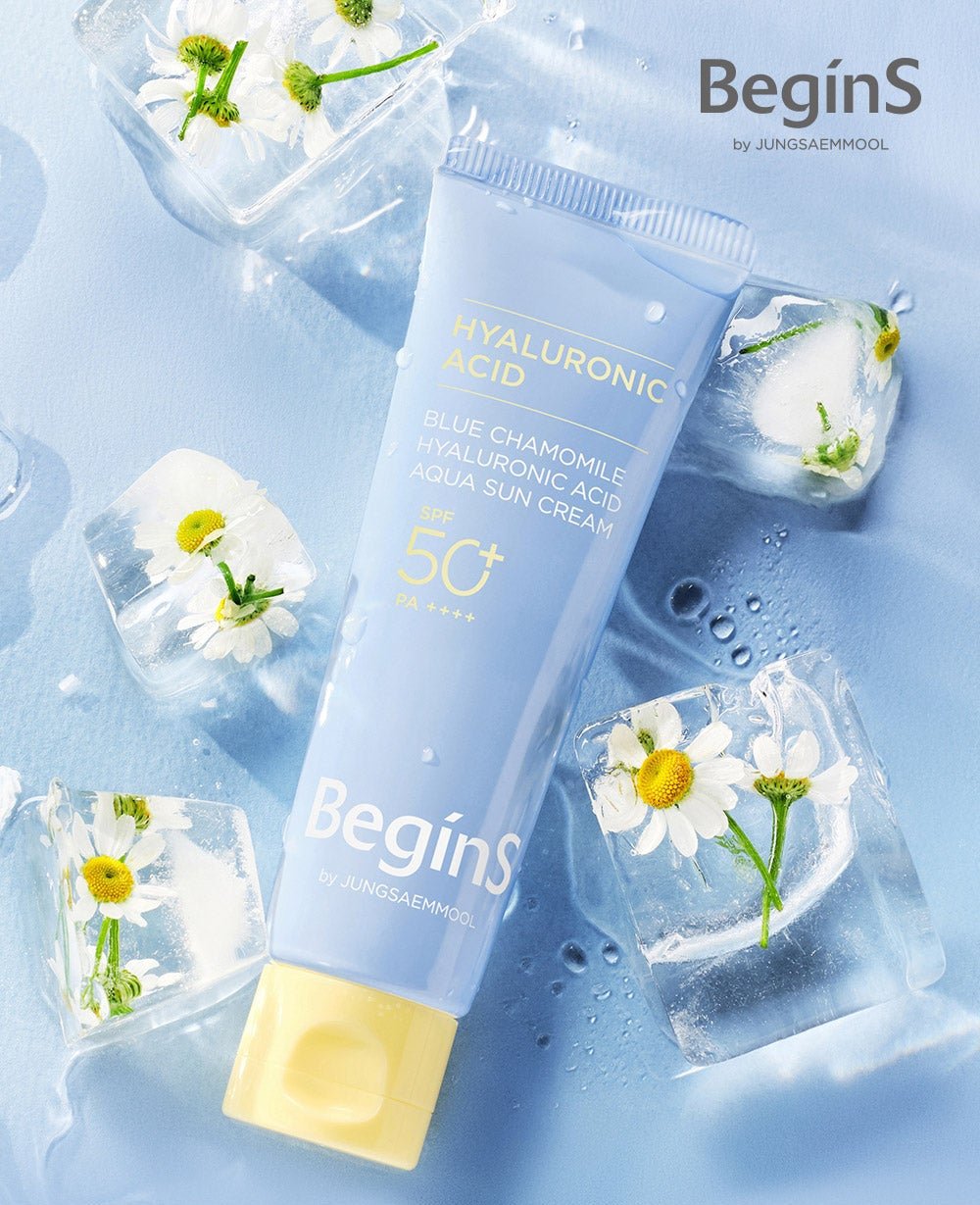JUNGSAEMMOOL Blue Chamomile Hyaluronic Acid Aqua Sun Cream SPF 50+ PA++++ 50ml - JOSEPH BEAUTY