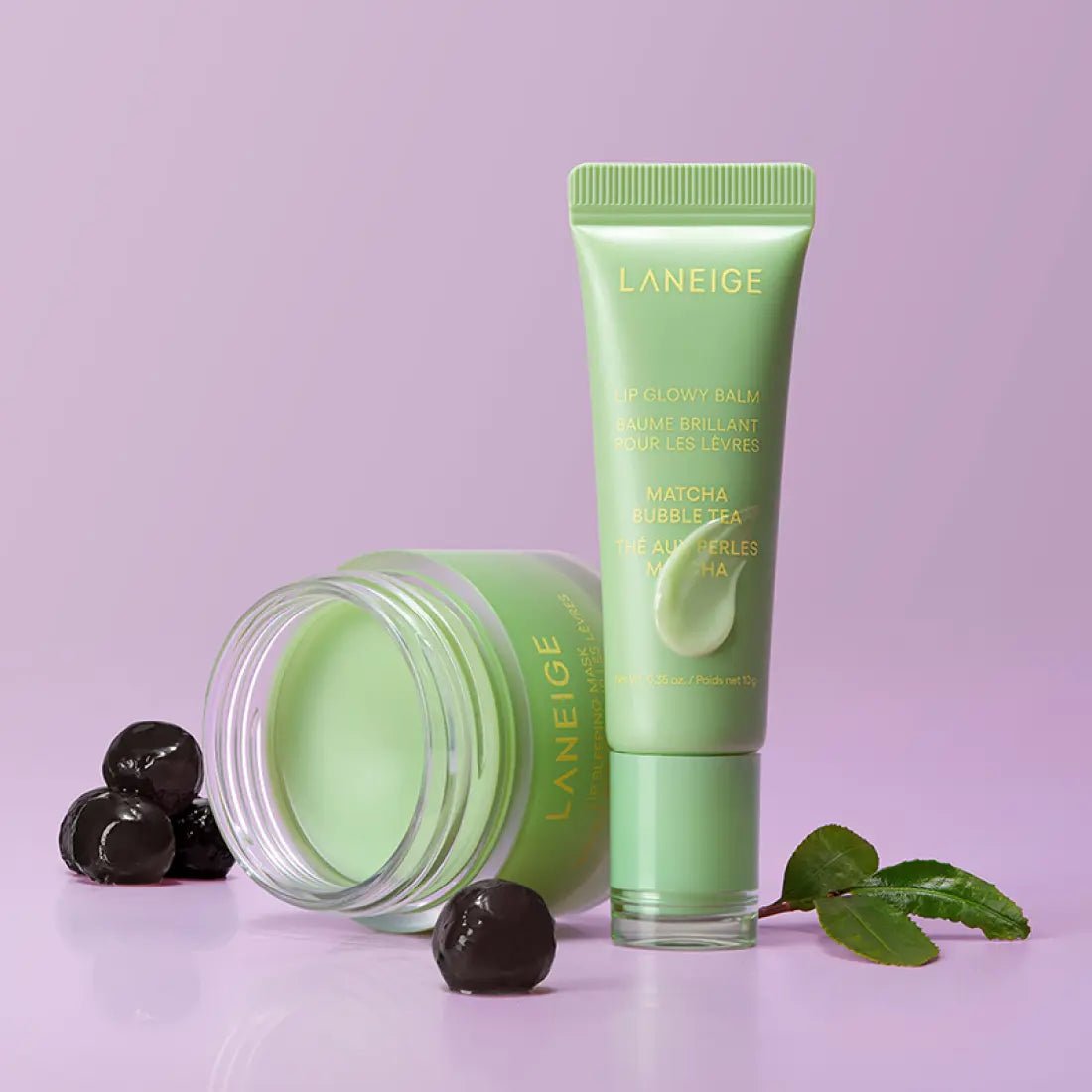 LANEIGE LIP GLOWY BALM 10ml Matcha Bubble Tea - JOSEPH BEAUTY