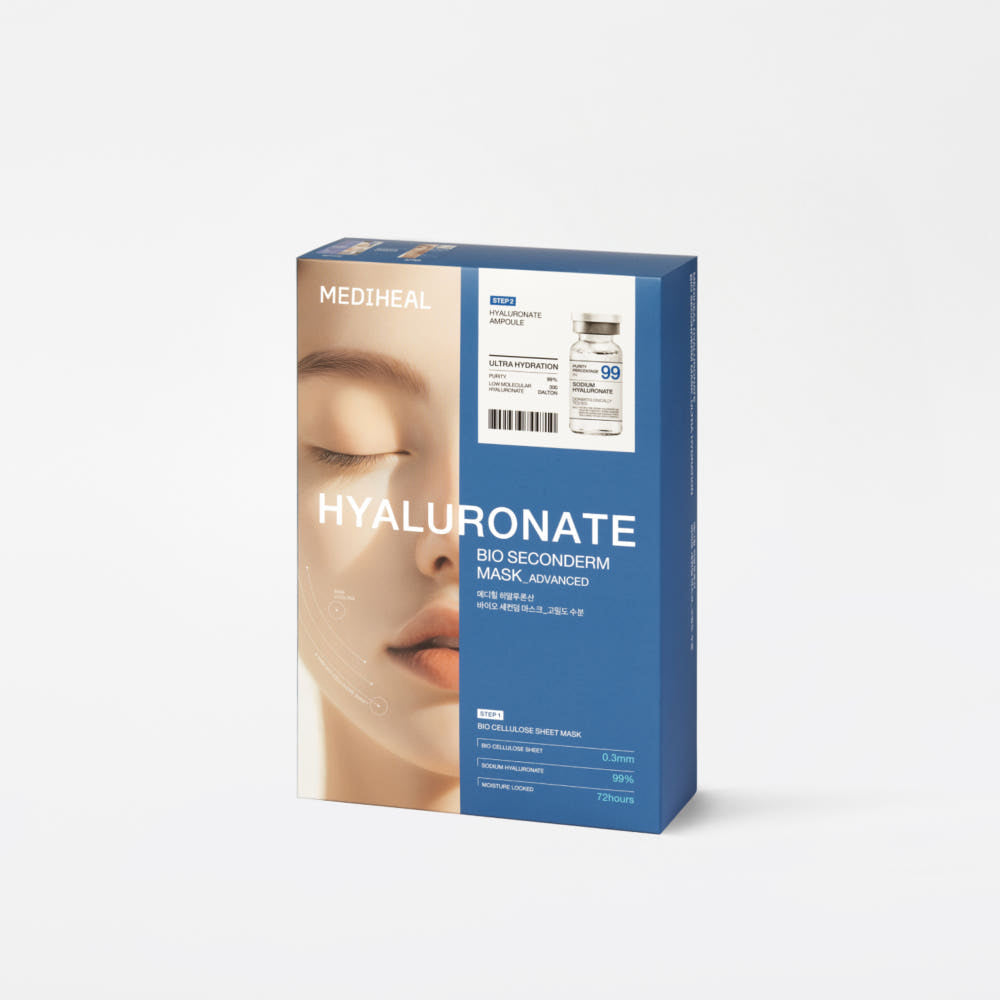 MEDIHEAL Hyaluronate Bio Seconderm Mask Deep Moisturizing (Ampoule 4ml + Mask 23ml) X 10ea