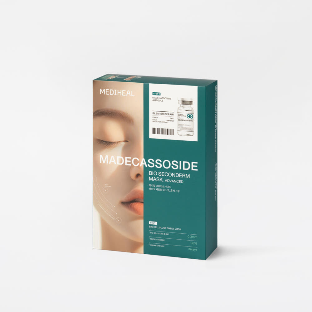 MEDIHEAL Madecassoside Bio Seconderm Mask Blemish Soothing (Ampoule 4ml + Mask 23ml) X 10ea