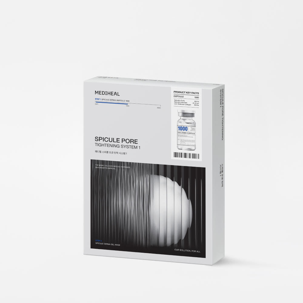 MEDIHEAL Spicule Pore Tightening System 1 (Ampoule 2ml & Collagen 29g) Gel Mask 10ea - JOSEPH BEAUTY