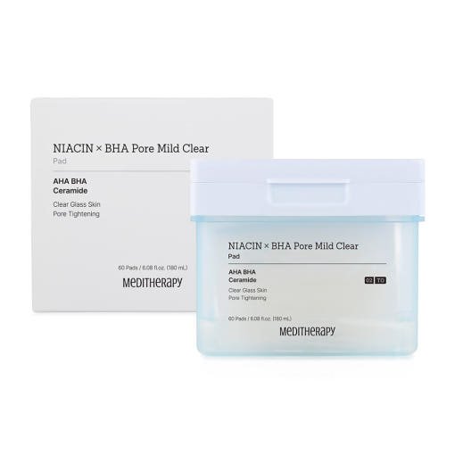 MEDITHERAPY NIACIN X BHA Pore Mild Clear Pad 180ml/60ea - JOSEPH BEAUTY
