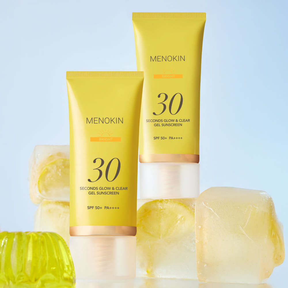 MENOKIN 30 Seconds Glow & Clear Gel Sunscreen SPF50+ PA++++ 50ml #BRIGHT