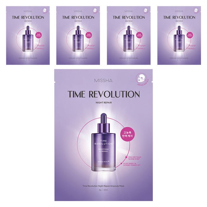 MISSHA Time Revolution Night Repair Ampoule Mask 30ml X 5ea - JOSEPH BEAUTY