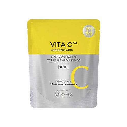 MISSHA Vita C Plus Spot Correcting Tone Up Ampoule Pads 210g/80pads (Refill) - JOSEPH BEAUTY