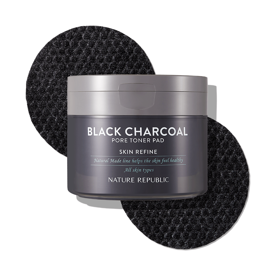 [NATURE REPUBLIC] Black Charcoal Pore Toner Pad 100g/50ea - JOSEPH BEAUTY