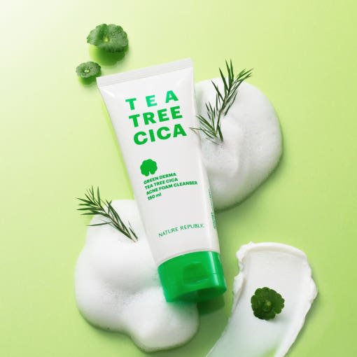 [NATURE REPUBLIC] Green Derma Tea Tree Cica Acne Foam Cleanser 150ml - JOSEPH BEAUTY