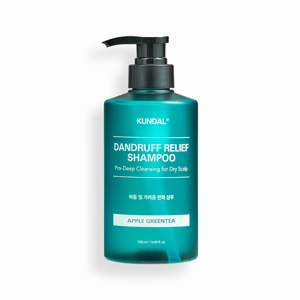 KUNDAL DANDRUFF RELIEF SHAMPOO Pro-Tiefenreinigung für trockene Kopfhaut 500ml #APPLE GREENTEA