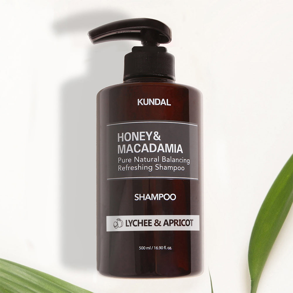 KUNDAL HONEY&amp;MACADAMIA Reines, natürliches, ausgleichendes, erfrischendes Shampoo, 500 ml #LYCHEE &amp; APRICOT