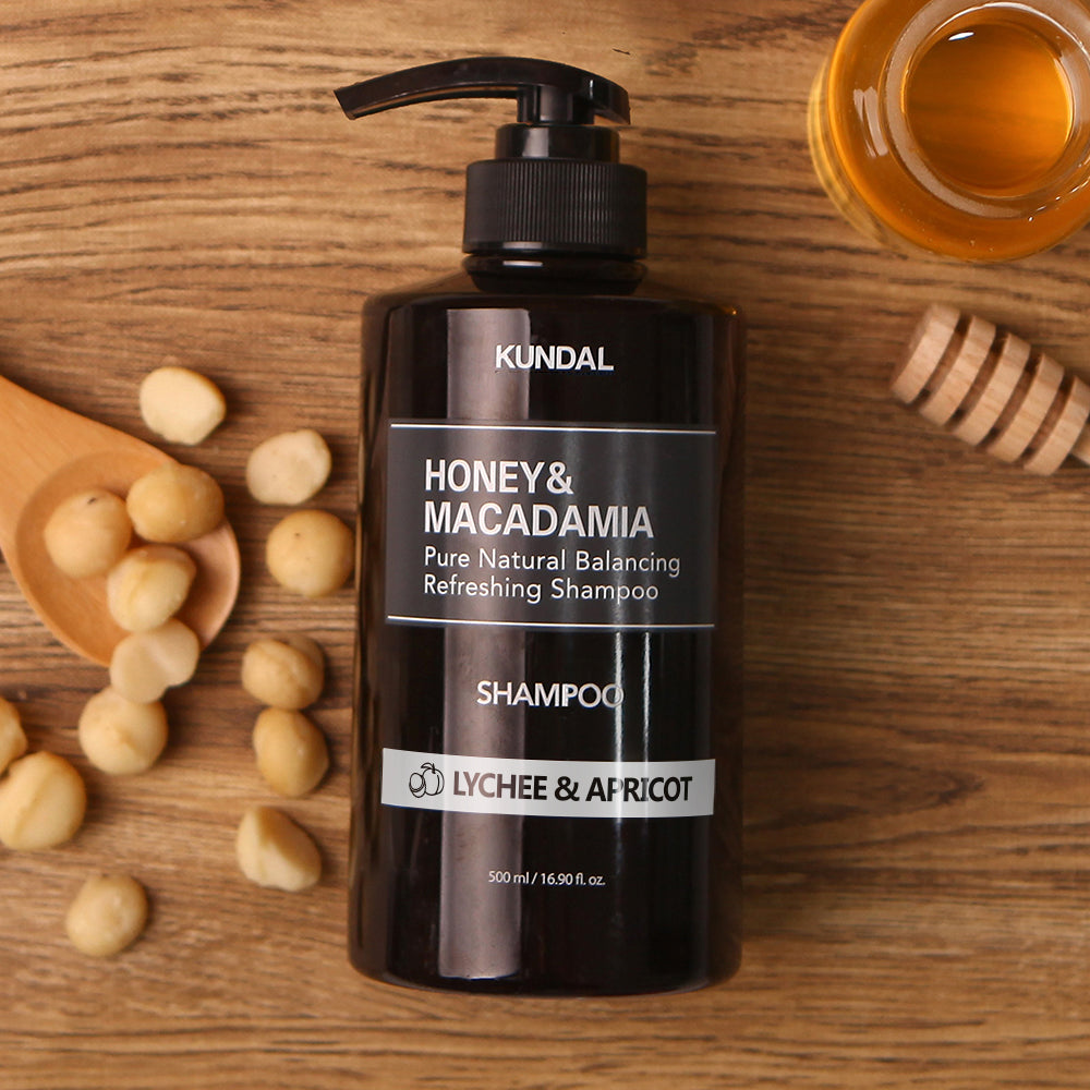 KUNDAL HONEY&MACADAMIA Pure Natural Balancing Refreshing Shampoo 500ml #LYCHEE & APRICOT