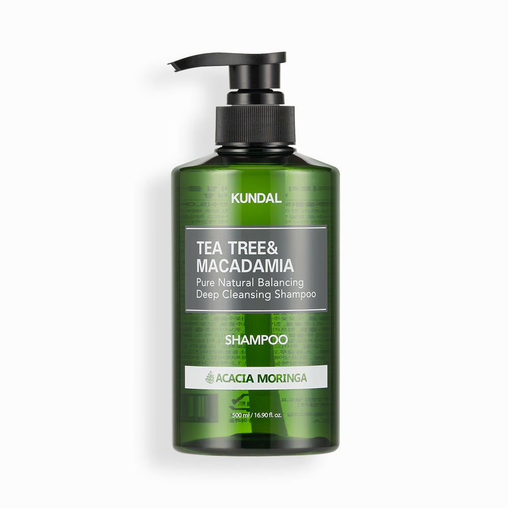 KUNDAL TEEBAUM&amp;MACADAMIA Reines, natürliches, ausgleichendes Tiefenreinigungsshampoo, 500 ml #ACACIA MORINGA