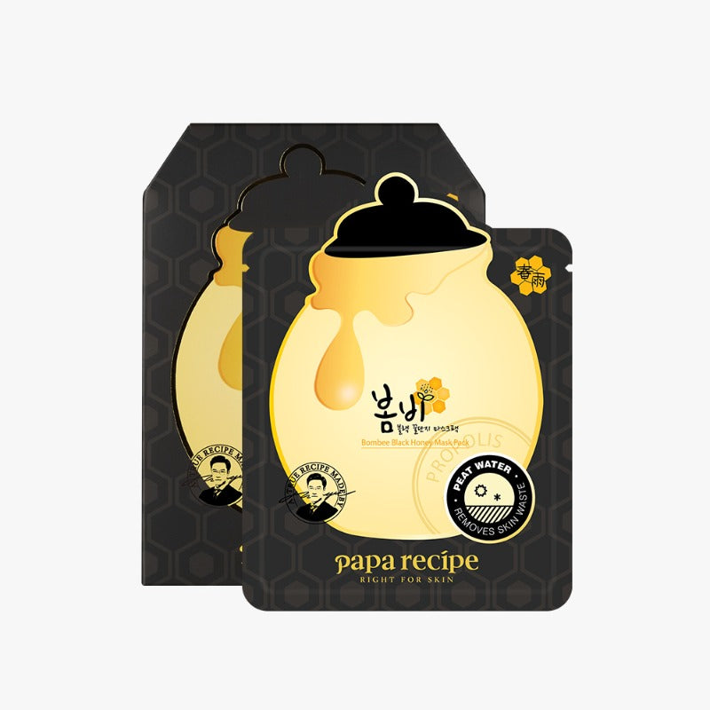 Papa Rezept Bombee Black Honey Mask Pack Set 25 g x 10 Stück