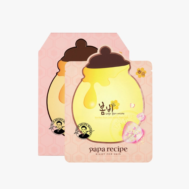 Papa Rezept Bombee Rose Gold Honigmasken-Set, 25 g x 10 Stück