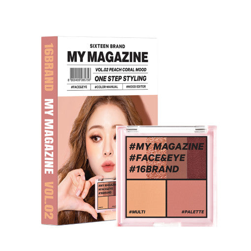 16BRAND My Magazine Shadow Palette 7.5g (10colors) Vol.02 PEACH CORAL MOOD