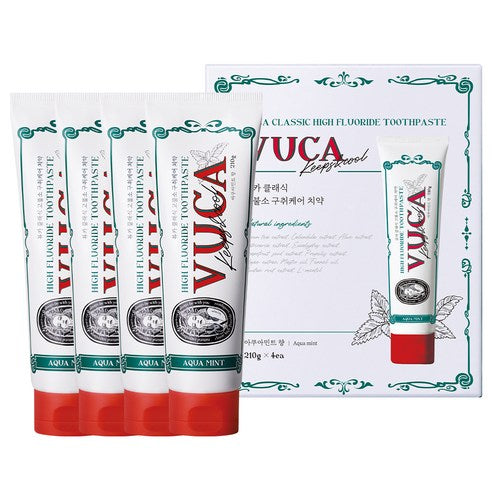 VUCA Classic High Fluoride Toothpaste 110g X 4ea #Aquamint