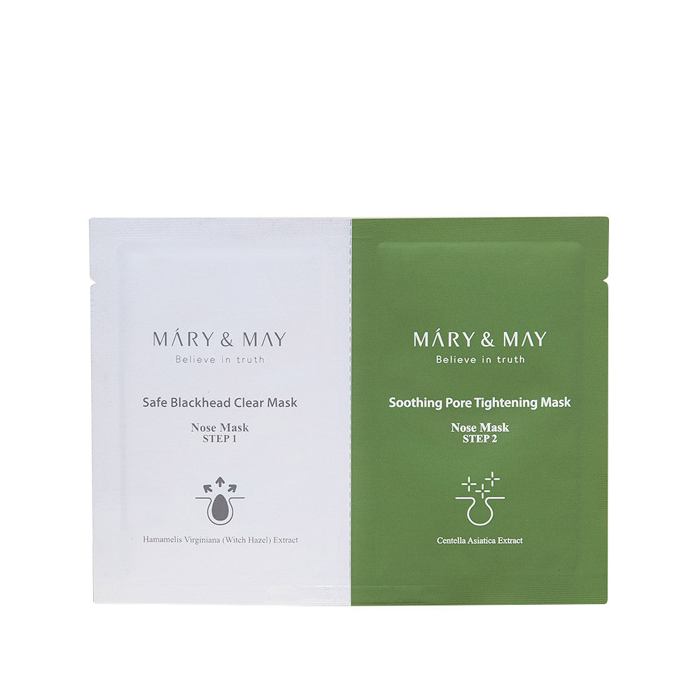 [MARY & MAY] Daily Safe Black Head Clear Nose Mask [Step1 3.5g+Step2 3.5g] X 10pcs