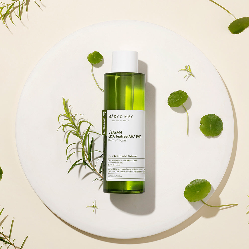 [MARY & MAY] Vegan CICA Tea Tree Toner Special Set (200ml+30ml+Eye cream 12g)