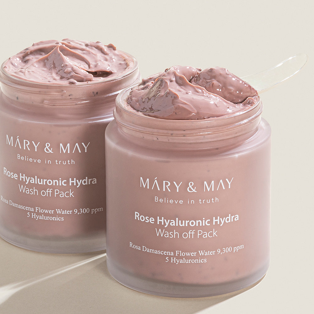 [MARY & MAY] Vegan Rose Hyaluronic Hydra Wash off Pack 125g