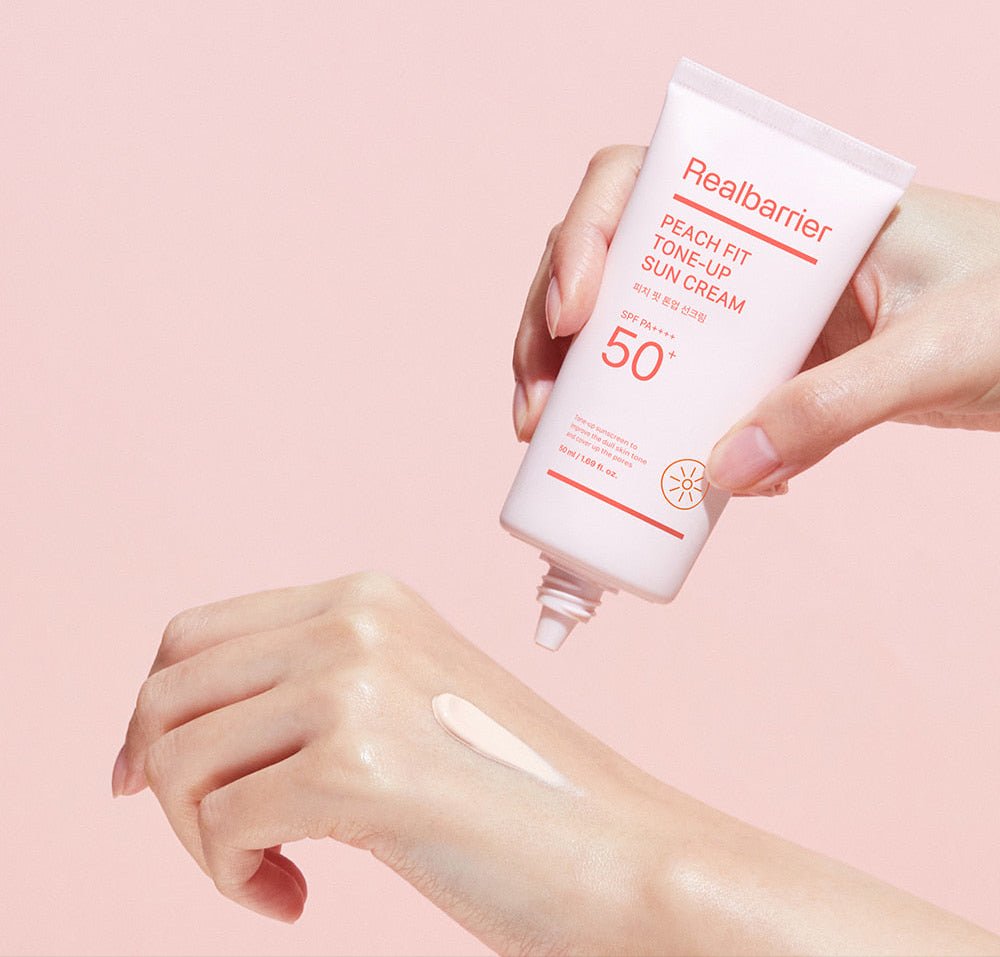 [Real Barrier] Peach Fit Tone - Up Sun Cream SPF 50+ PA++++50ml - JOSEPH BEAUTY
