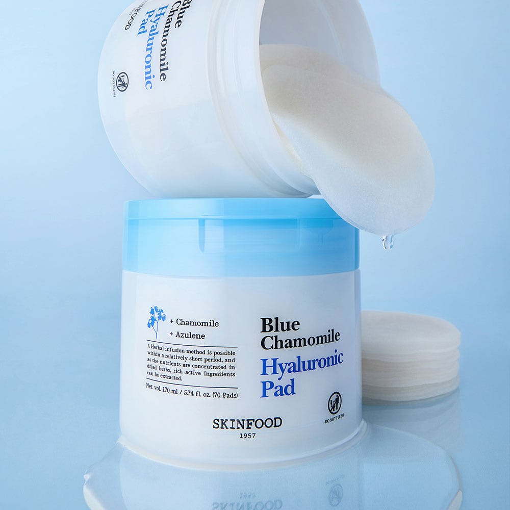 SKINFOOD Blue Chamomile Hyaluronic Pad 170ml/70ea - JOSEPH BEAUTY