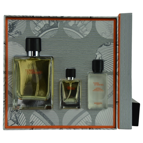 Hermes Edt Spray 3.3 Oz & Aftershave Balm 1.35 Oz & Edt Spray 0.42 Oz Mini