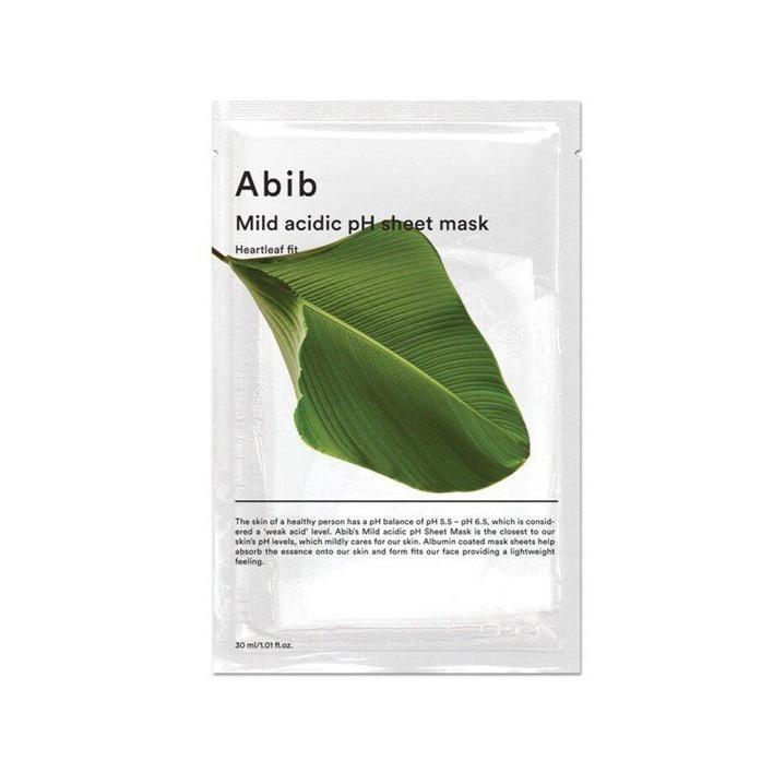 Abib Mild Acidic pH Sheet Mask Heartleaf Fit 30ml X 10pcs - JOSEPH BEAUTY