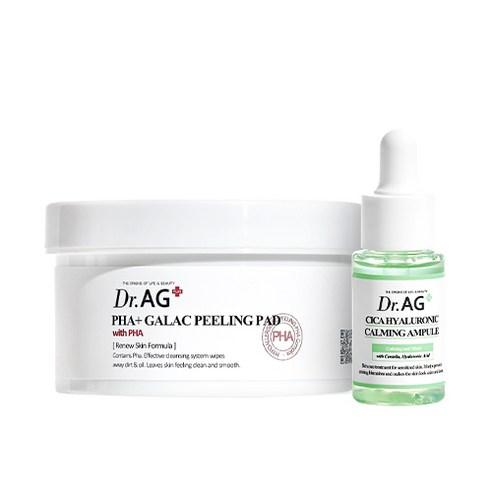 Dr.AG+ PHA+ Galac Peeling Pad 40p + Cica Hyaluronic Calming Ampoule 25ml SET - JOSEPH BEAUTY