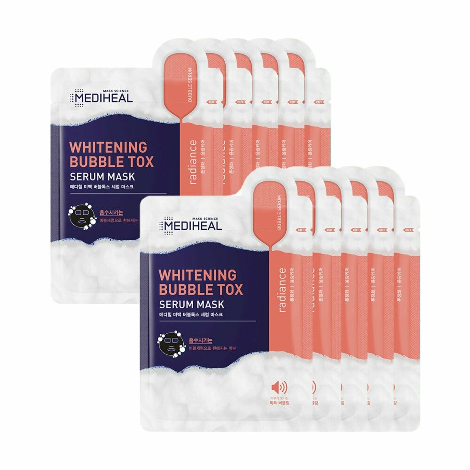 MEDIHEAL Whitening Bubble Tox Serum Mask Sheet 10P - JOSEPH BEAUTY