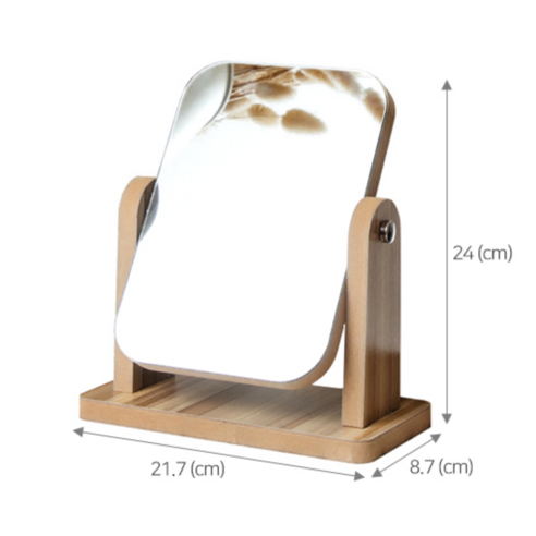 [ABM KOREA] Wood Square Desk Makeup Mirror L