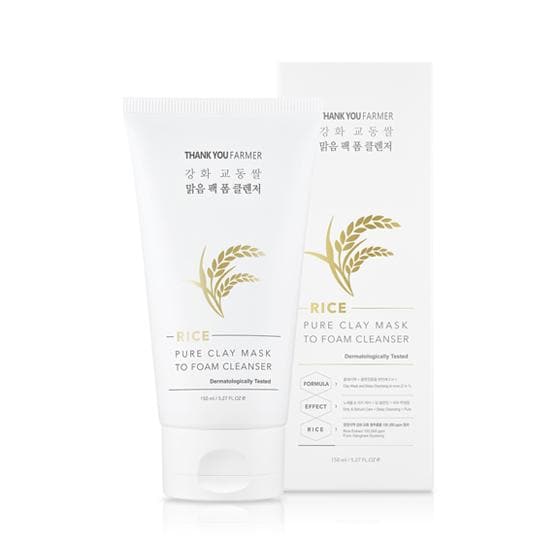 [THANK YOU FARMER] Rice Pure Clay Mask to Foam Cleanser 150ml