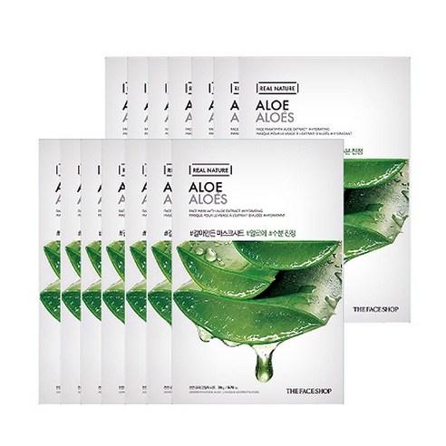 THE FACE SHOP REAL NATURE Face Mask #Aloe (20g X 10ea) - JOSEPH BEAUTY