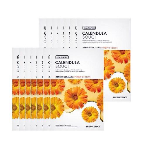 THE FACE SHOP Real Nature Face Mask #Calendula (20g X 10ea) - JOSEPH BEAUTY