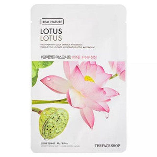 THE FACE SHOP Real Nature Gesichtsmaske #Lotus (20 g x 10 Stück)