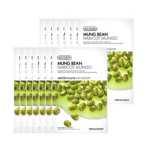 THE FACE SHOP REAL NATURE Face Mask #Mung Bean (20g X 10ea) - JOSEPH BEAUTY